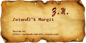 Zelenák Margit névjegykártya